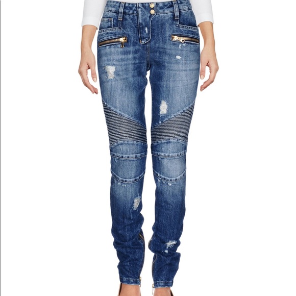 Balmain Denim - BALMAIN biker authentic jeans